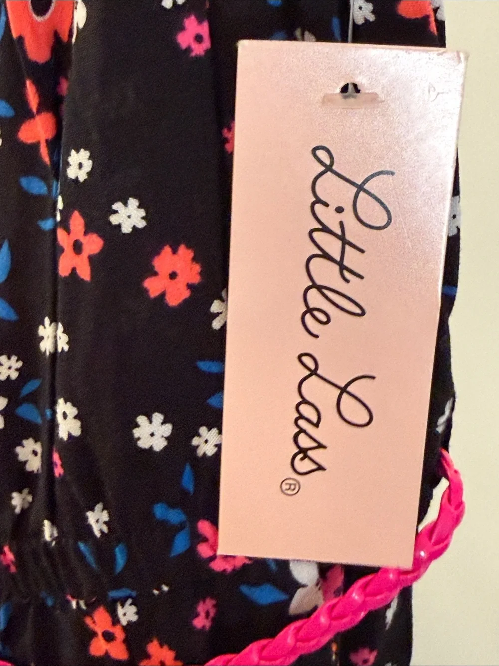 NWT Little Lass Girls Floral Cold Shoulder Jumpsuit with Belt Size 4T - Picture 6 of 6